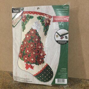Bucilla 2020 “Poinsettia Tree” Felt Stocking Kit